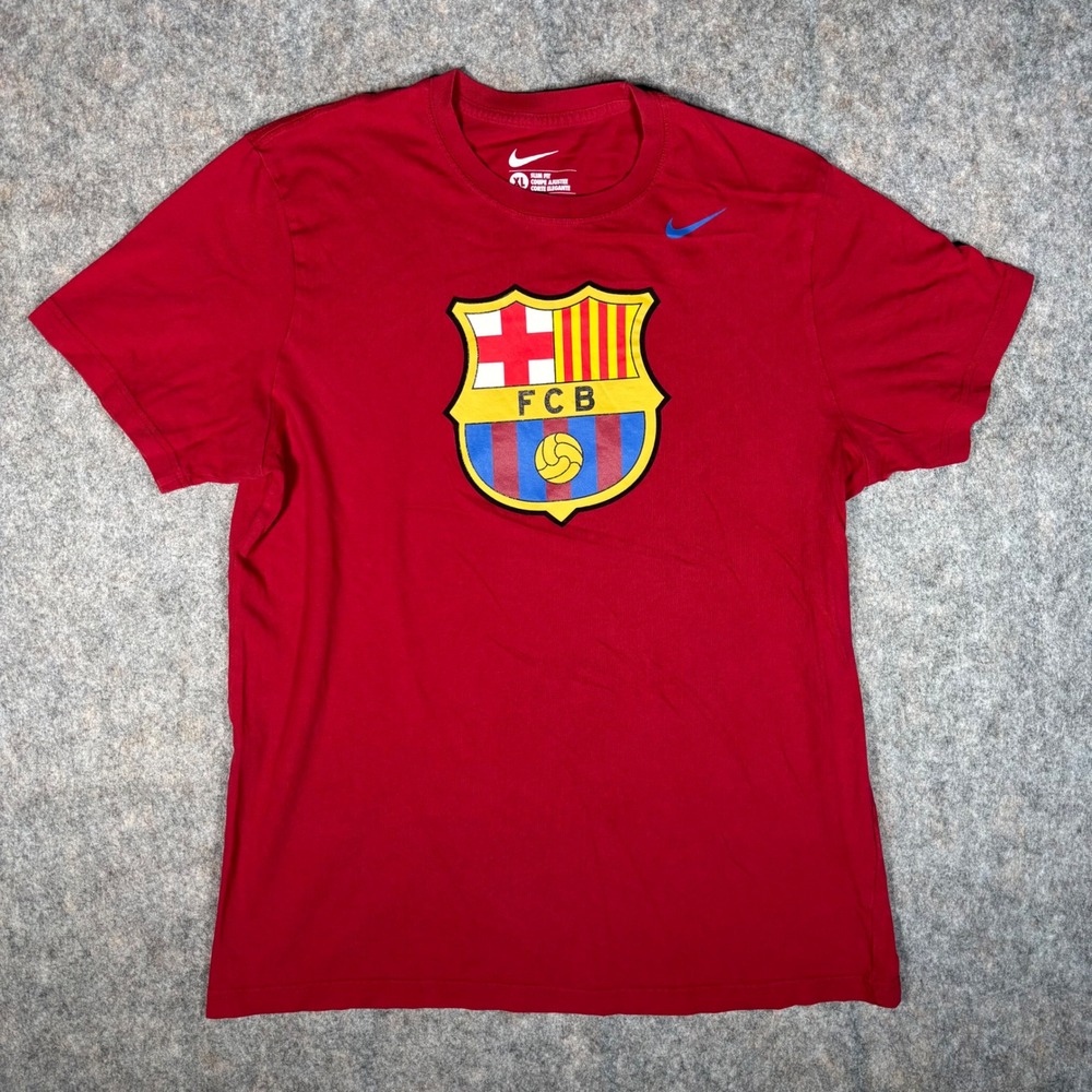 Nike FC Barcelona T-Shirt Mens XL Red Excellent Slim Fit 547175-651 Soccer